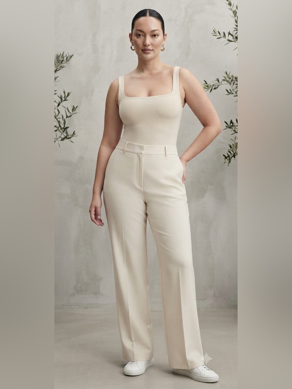 Babaton Contour Matte Perle Square Neck Tank  Bodysuit Size 1X NWT